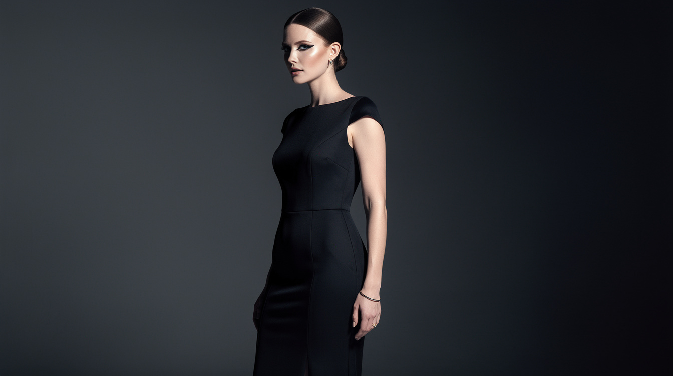Elegant fashion editorial portrait with dramatic studio lighting